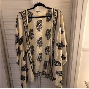 Navy/black and cream kimono cardigan shawl L/XL